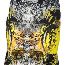 Pre Owned Roberto Cavalli Multicolor Printed Jersey Peplum Skirt M