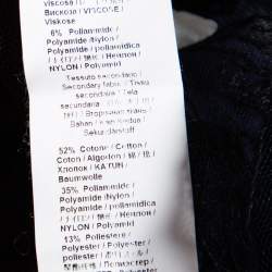 Pre Owned Roberto Cavalli Navy Blue knit & Embroidered Lace Paneled Button Front Cardigan M