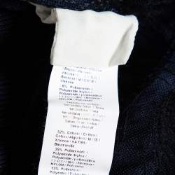 Pre Owned Roberto Cavalli Navy Blue knit & Embroidered Lace Paneled Button Front Cardigan M
