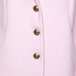 Pre Owned Roberto Cavalli Pink Leopard Print Knitted Dress & Cashmere Coat Set M