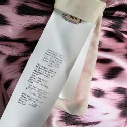 Pre Owned Roberto Cavalli Pink Leopard Print Knitted Dress & Cashmere Coat Set M