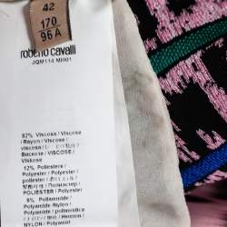 Pre Owned Roberto Cavalli Pink Leopard Print Knitted Dress & Cashmere Coat Set M