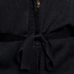 Pre Owned كارديغان روبرتو كافالي تريكو أسود محزم بأزرار أمامية مقاس متوسط