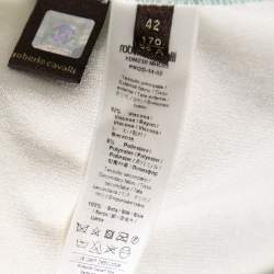 Pre Owned Roberto Cavalli Green Python and Lizard Printed Silk Sleeveless Top M