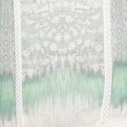 Pre Owned Roberto Cavalli Green Python and Lizard Printed Silk Sleeveless Top M