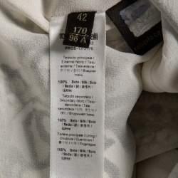 Pre Owned Roberto Cavalli White Printed Silk Swing Trim Sleeveless Dress M