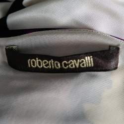 Pre Owned توب روبرتو كافالي جيرسية مطبوع متعدد الألوان بلا أكمام مقاس متوسط (ميديوم)