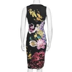 Pre Owned Roberto Cavalli Multicolor Printed Jersey Strap Sleeve Dress M