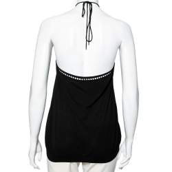 مملوكة مسبقًا Roberto Cavalli Black Knit Halter Neck Top M