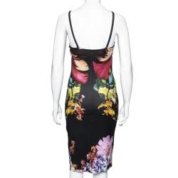 Pre Owned فستان ضيق روبرتو كافالي جيرسيه منقوش متعدد الألوان متدرج مقاس متوسط