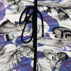 Pre Owned فستان ميدي روبرتو كافالي جيرسيه مورد مطبوع متعدد الألوان بكشكشة مقاس صغير - سمول