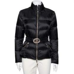 Pre Owned جاكيت منفوخ روبيرتو كافاللي أسود حزام سفلي مقاس وسط ( ميديوم )