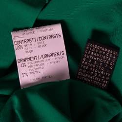 Pre Owned Roberto Cavalli Green Jersey Ruffle Trimmed Top M