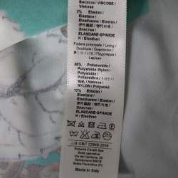 Pre Owned توب روبرتو كافاللي جيرسيه طباعة موردة أخضر رقبة حرف في مقاس وسط ( ميديوم )