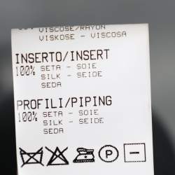 Pre Owned Roberto Cavalli Olive Green Jersey Plunge Neck Blouse M