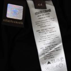 Pre Owned فستان روبرتو كافالي جيرسيه أسود رقبة مزخرفة ظهر محرود مقاس متوسط - ميديوم 