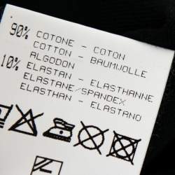 Pre Owned Roberto Cavalli Black Stretch Cotton Printed Tank Top L