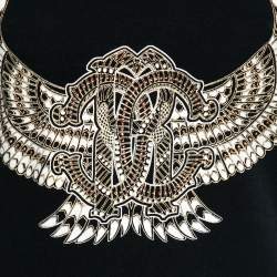 Pre Owned Roberto Cavalli Black Stretch Cotton Printed Tank Top L