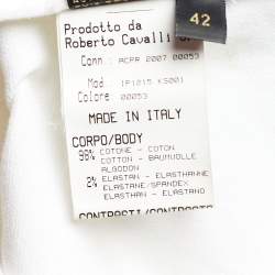 Pre Owned Roberto Cavalli White Denim Straight Fit Jeans Waist 30" 
