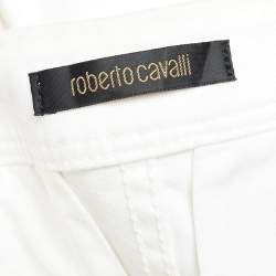 Pre Owned Roberto Cavalli White Denim Straight Fit Jeans Waist 30" 
