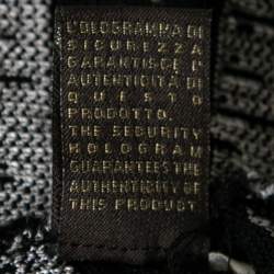 Pre Owned Roberto Cavalli Black and White Patterned Knit V Neck Maxi Dress M