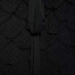 Pre Owned Roberto Cavalli Black Lace Frill Detail Sleeveless Top S