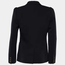 Pre Owned Roberto Cavalli Black Cotton Button Front Blazer S