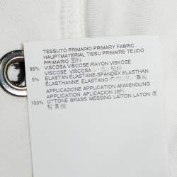 Pre Owned Roberto Cavalli White Printed Jersey Eyelet Top S