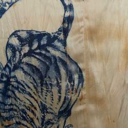 Pre Owned Roberto Cavalli Beige Printed Silk Button Front Shirt S