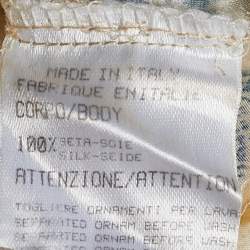 Pre Owned Roberto Cavalli Beige Printed Silk Button Front Shirt S