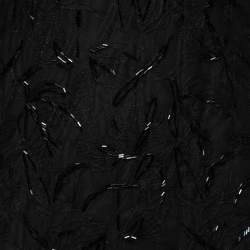 Pre Owned Roberto Cavalli Black Mesh Sequin and Lace Embellished Maxi Dress M