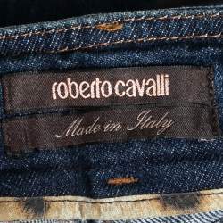 Pre Owned Roberto Cavalli Blue Denim Flared Jeans S Waist 32"