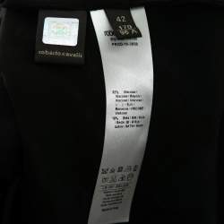 Pre Owned Roberto Cavalli Brown Silk & Velvet Floral Patterned Blouse M 