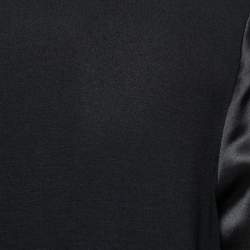 Pre Owned Roberto Cavalli Black Printed Silk & Jersey Short Sleeve T-Shirt M