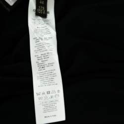 Pre Owned Roberto Cavalli Black Printed Silk & Jersey Short Sleeve T-Shirt M