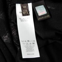 Pre Owned Roberto Cavalli Black Graphic Print Jersey T-Shirt S