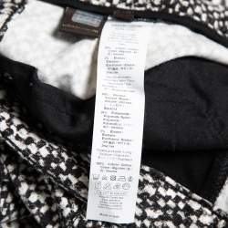 Pre Owned Roberto Cavalli Monochrome Printed Cotton Knit Trimmed Slim Fit Jeans M Waist 31"