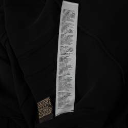 Pre Owned Roberto Cavalli Black Silk Ruffled Blouse M