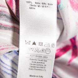 Pre Owned Roberto Cavalli Pink Multicolor Abstract Print Silk Maxi Skirt M