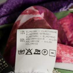 مملوكة مسبقًا فستان ماكسي روبرتو كافالي جيرسيه مورد مطبوع متعدد الألوان مقاس متوسط - ميديوم