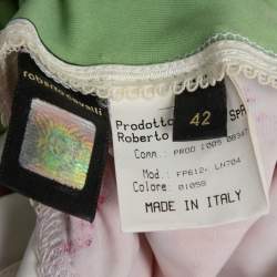 مملوكة مسبقًا فستان ماكسي روبرتو كافالي جيرسيه مورد مطبوع متعدد الألوان مقاس متوسط - ميديوم