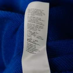 Pre Owned Roberto Cavalli Blue Knit Embellished Midi Dress M