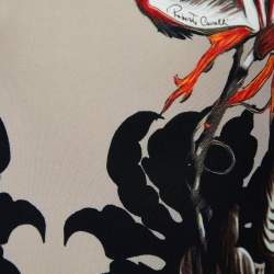 Pre Owned Roberto Cavalli Beige Floral Print Jersey Sleeveless Dress M