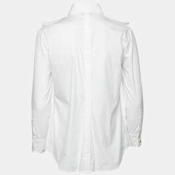 Pre Owned Roberto Cavalli White Cotton Button Front Shirt L    