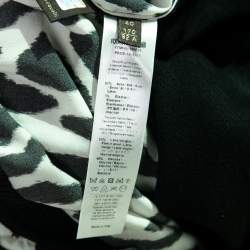 Pre Owned Roberto Cavalli Black Printed Silk Inset & Knit Long-Sleeve Cardigan S