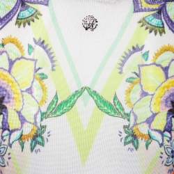 Pre Owned Roberto Cavalli Multicolor Printed Jersey Knit Belted Mini Dress S