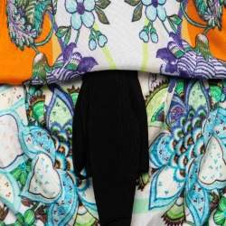 Pre Owned Roberto Cavalli Multicolor Printed Jersey Knit Belted Mini Dress S