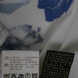 Pre Owned Roberto Cavalli White Floral Print Stretch-Jersey Maxi Skirt L