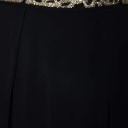 Pre Owned Roberto Cavalli Black Jersey Embellished Cutout Maxi Dress S