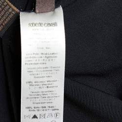 Pre Owned Roberto Cavalli Black Jersey Embellished Cutout Maxi Dress S